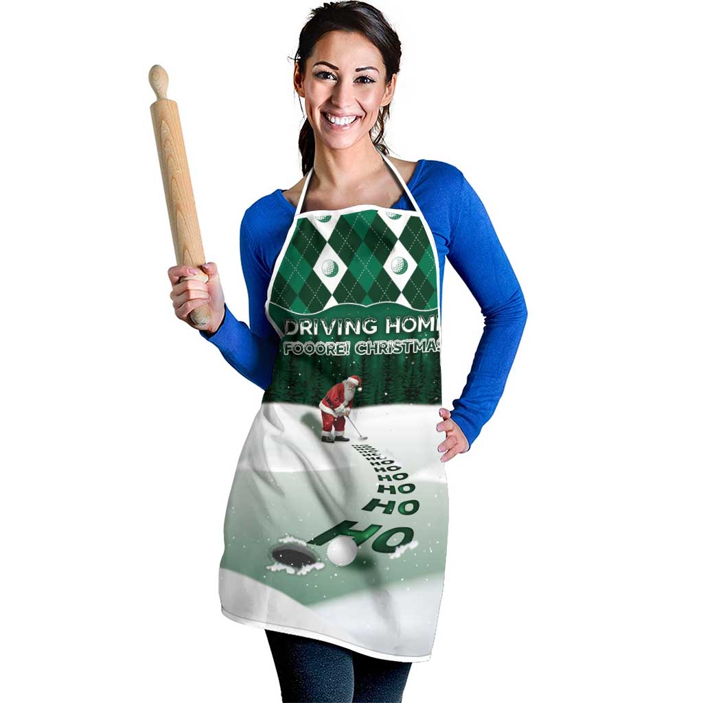 Golf Christmas Apron Driving Home Fooore Xmas - Wonder Print Shop