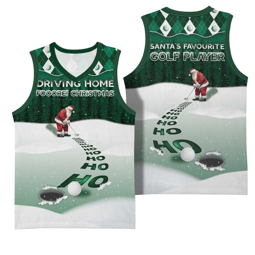 Golf Christmas Basketball Jersey Driving Home Fooore Xmas - Wonder Print Shop
