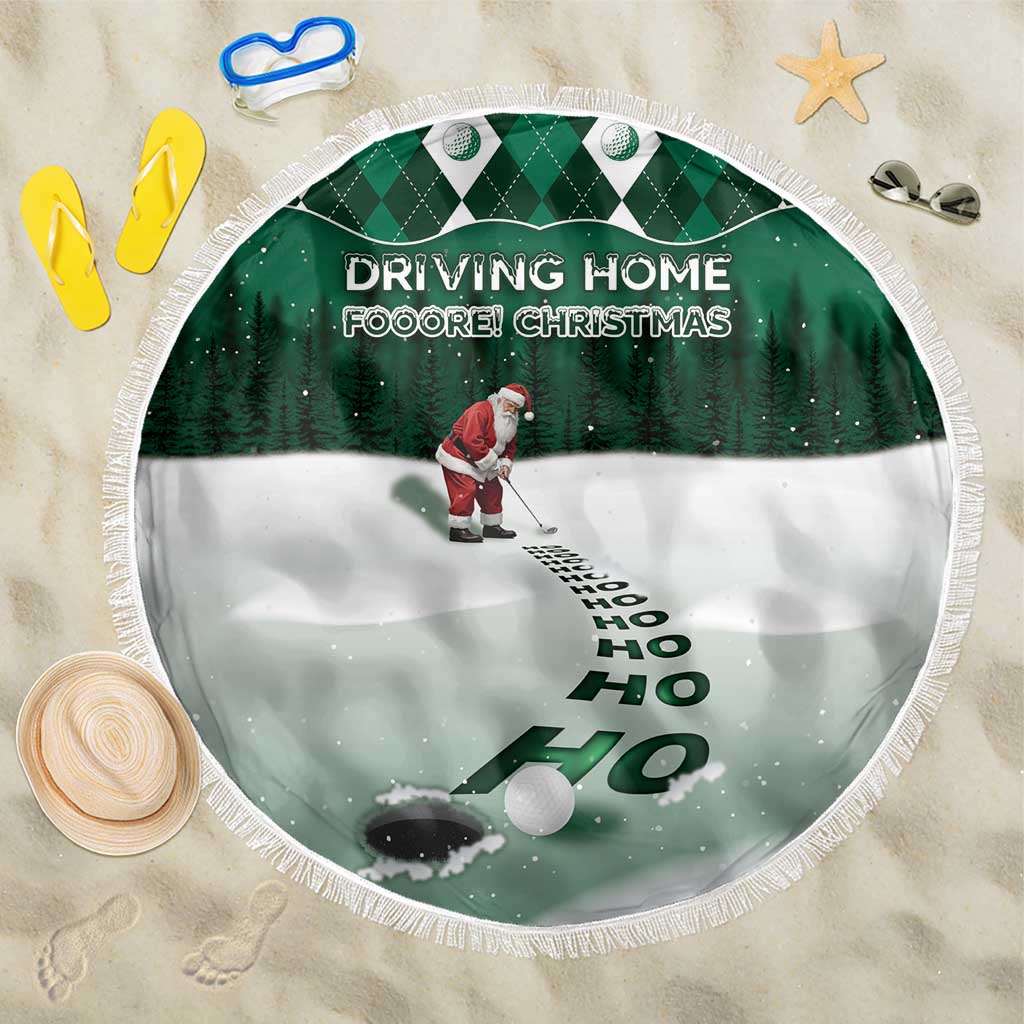 Golf Christmas Beach Blanket Driving Home Fooore Xmas - Wonder Print Shop
