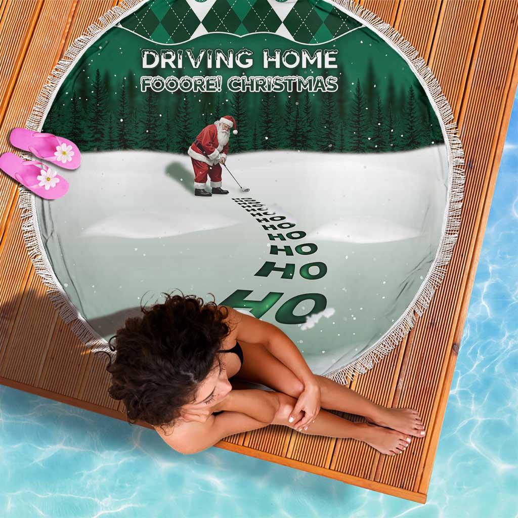 Golf Christmas Beach Blanket Driving Home Fooore Xmas - Wonder Print Shop
