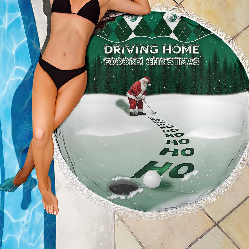Golf Christmas Beach Blanket Driving Home Fooore Xmas - Wonder Print Shop