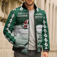 Golf Christmas Bomber Puffer Jacket Driving Home Fooore Xmas - Wonder Print Shop