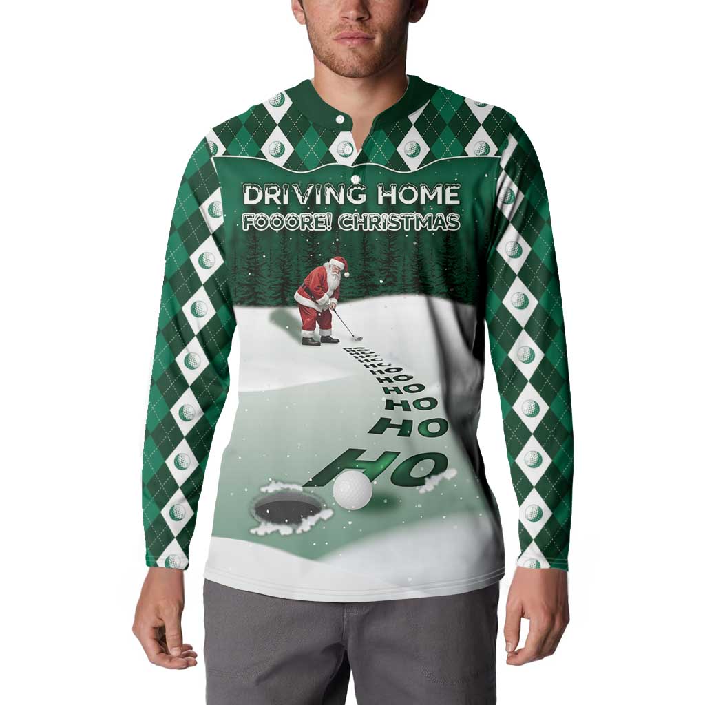 Golf Christmas Button Sweatshirt Driving Home Fooore Xmas - Wonder Print Shop
