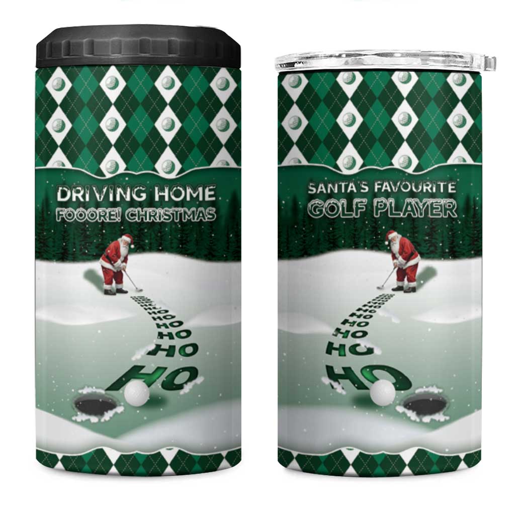 Golf Christmas 4 in 1 Can Cooler Tumbler Driving Home Fooore Xmas - Wonder Print Shop