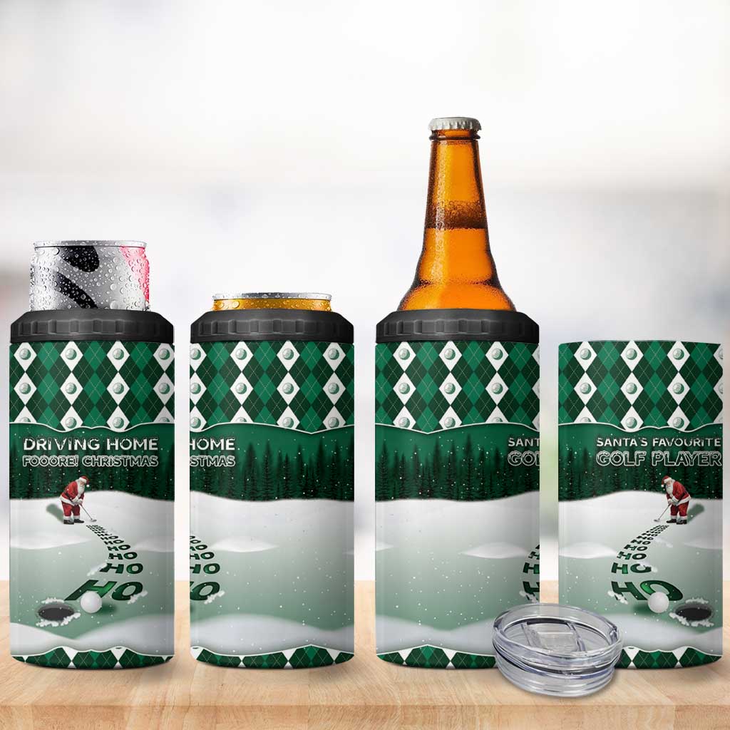 Golf Christmas 4 in 1 Can Cooler Tumbler Driving Home Fooore Xmas - Wonder Print Shop