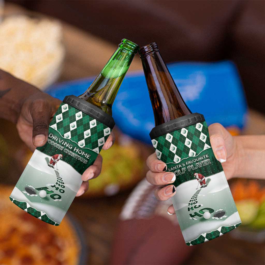 Golf Christmas 4 in 1 Can Cooler Tumbler Driving Home Fooore Xmas - Wonder Print Shop