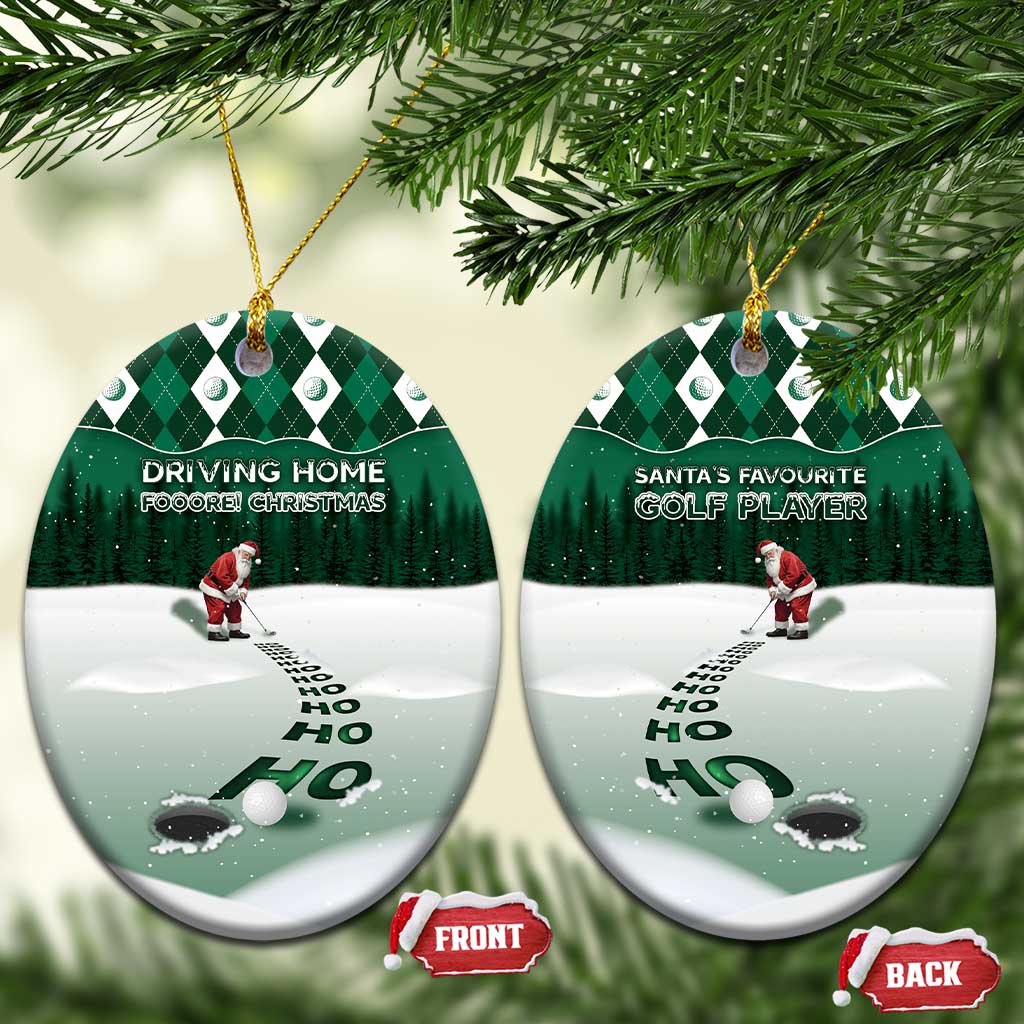 Golf Christmas Ceramic Ornament Driving Home Fooore Xmas - Wonder Print Shop
