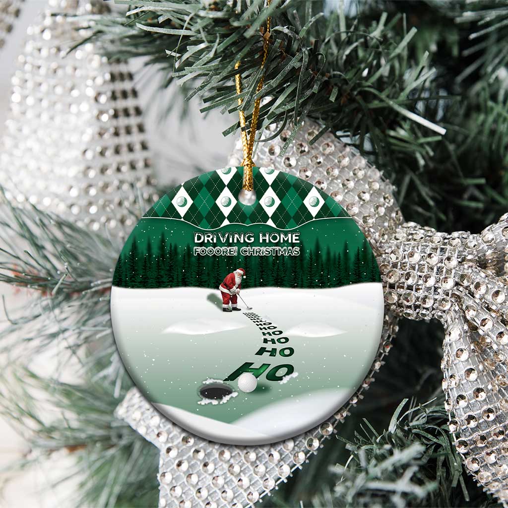 Golf Christmas Ceramic Ornament Driving Home Fooore Xmas - Wonder Print Shop