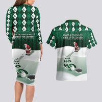 Golf Christmas Couples Matching Long Sleeve Bodycon Dress and Hawaiian Shirt Driving Home Fooore Xmas - Wonder Print Shop