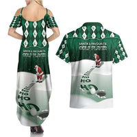 Golf Christmas Couples Matching Summer Maxi Dress and Hawaiian Shirt Driving Home Fooore Xmas - Wonder Print Shop