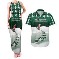 Golf Christmas Couples Matching Tank Maxi Dress and Hawaiian Shirt Driving Home Fooore Xmas - Wonder Print Shop