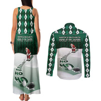 Golf Christmas Couples Matching Tank Maxi Dress and Long Sleeve Button Shirt Driving Home Fooore Xmas - Wonder Print Shop