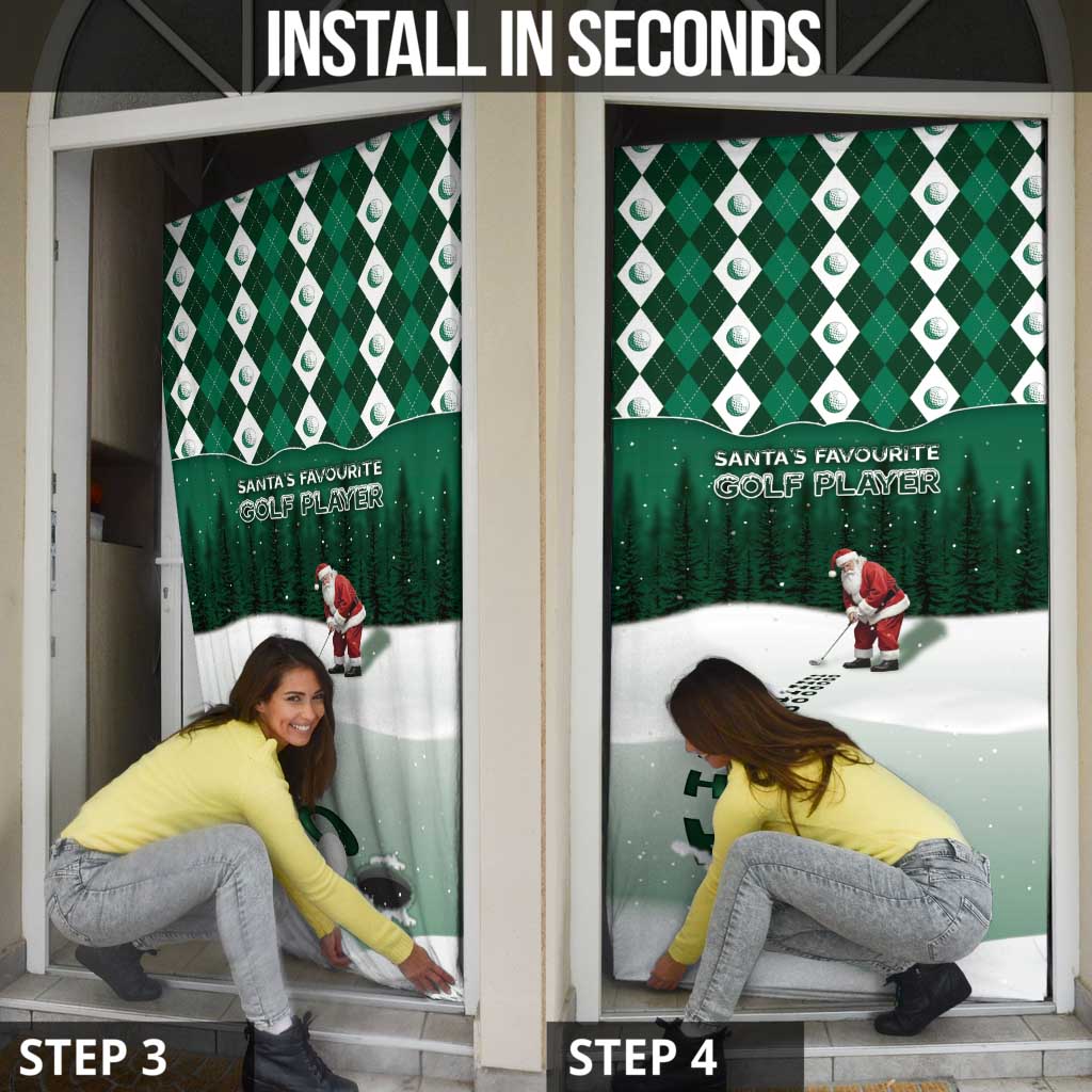 Golf Christmas Door Cover Driving Home Fooore Xmas - Wonder Print Shop