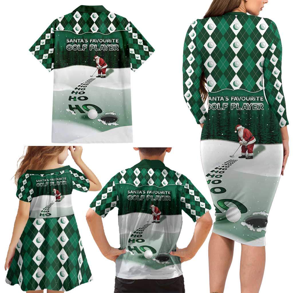 Golf Christmas Family Matching Long Sleeve Bodycon Dress and Hawaiian Shirt Driving Home Fooore Xmas - Wonder Print Shop