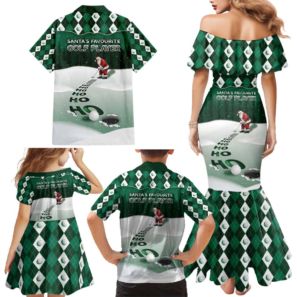 Golf Christmas Family Matching Mermaid Dress and Hawaiian Shirt Driving Home Fooore Xmas - Wonder Print Shop