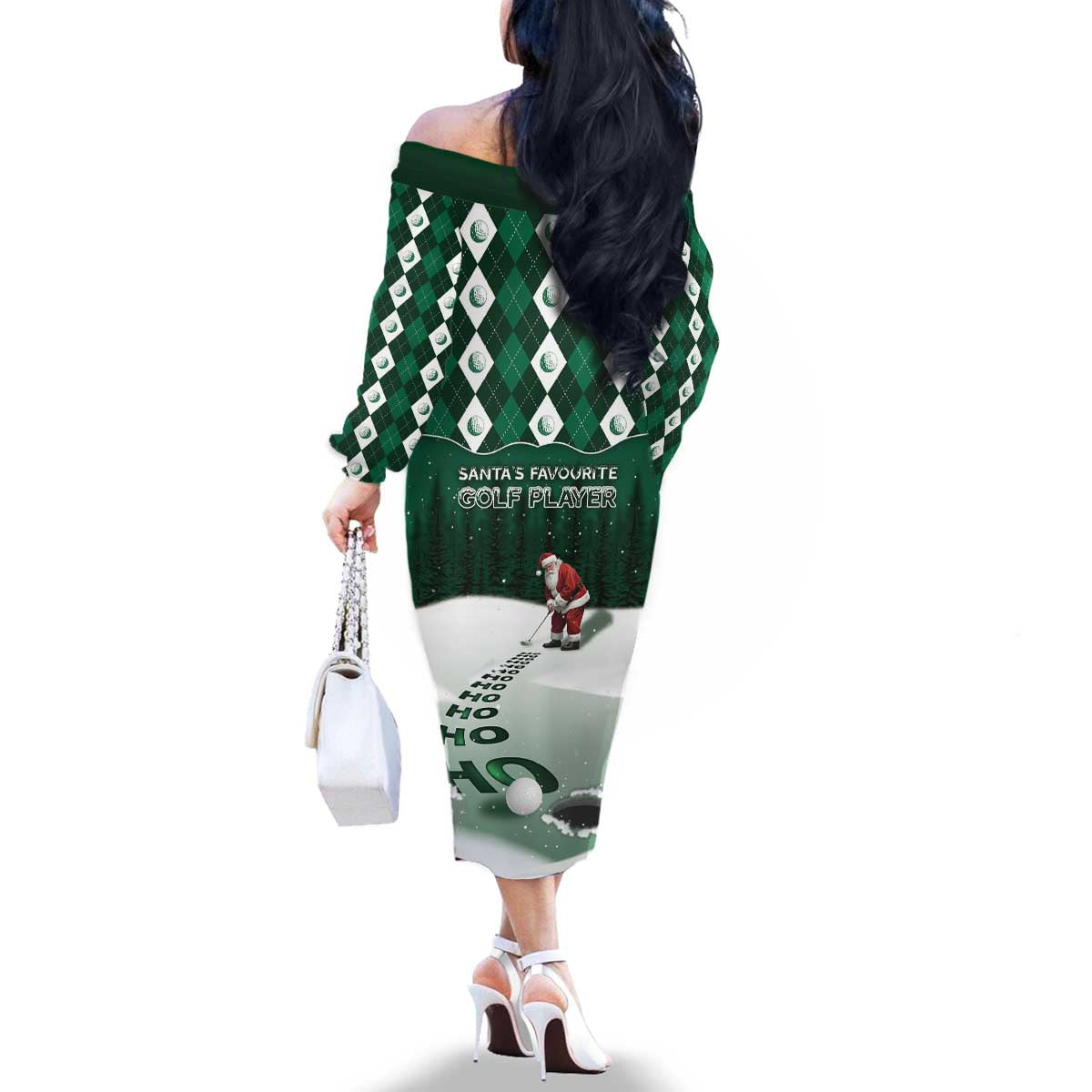 Golf Christmas Family Matching Off The Shoulder Long Sleeve Dress and Hawaiian Shirt Driving Home Fooore Xmas - Wonder Print Shop