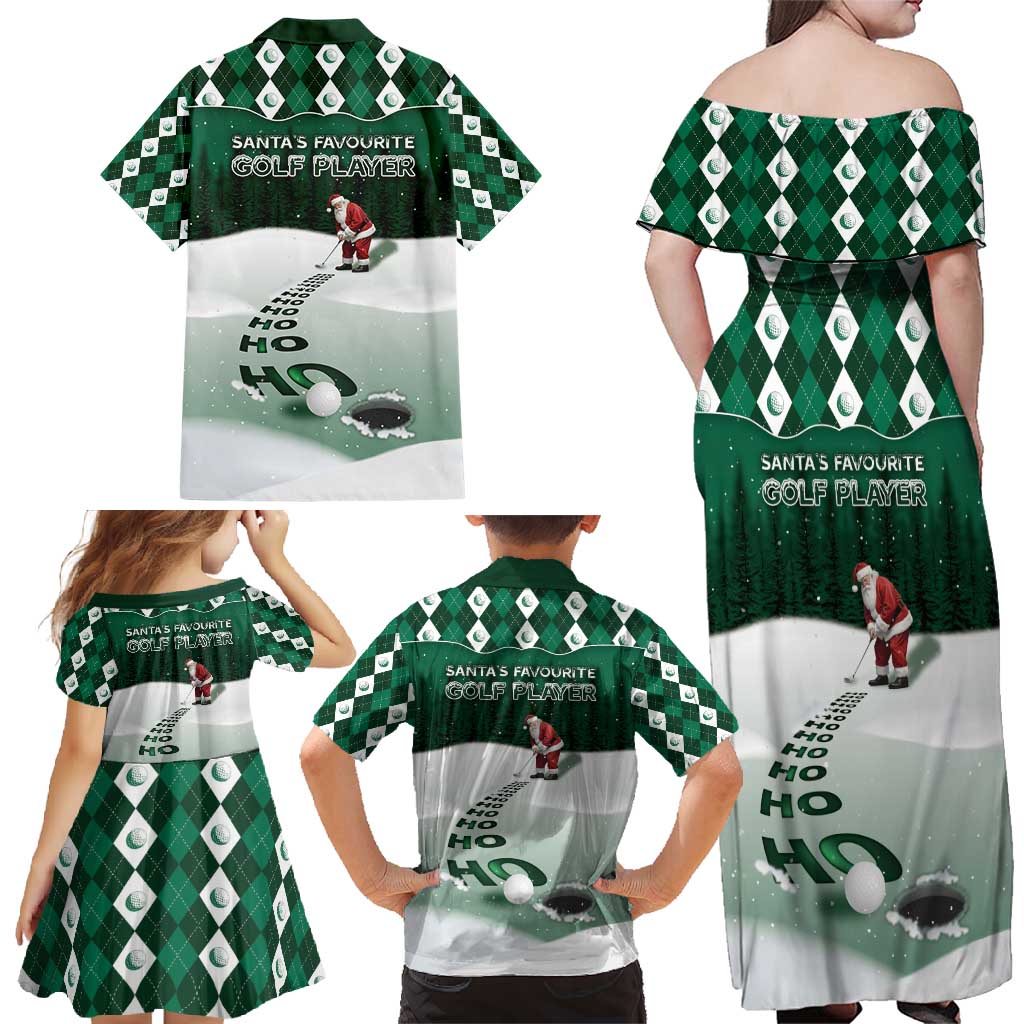 Golf Christmas Family Matching Off Shoulder Maxi Dress and Hawaiian Shirt Driving Home Fooore Xmas - Wonder Print Shop