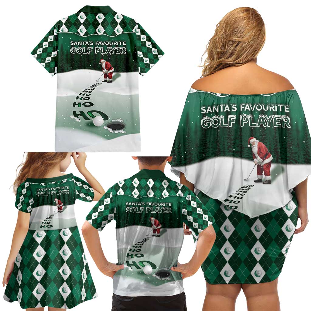 Golf Christmas Family Matching Off Shoulder Short Dress and Hawaiian Shirt Driving Home Fooore Xmas - Wonder Print Shop