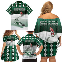 Golf Christmas Family Matching Off Shoulder Short Dress and Hawaiian Shirt Driving Home Fooore Xmas - Wonder Print Shop