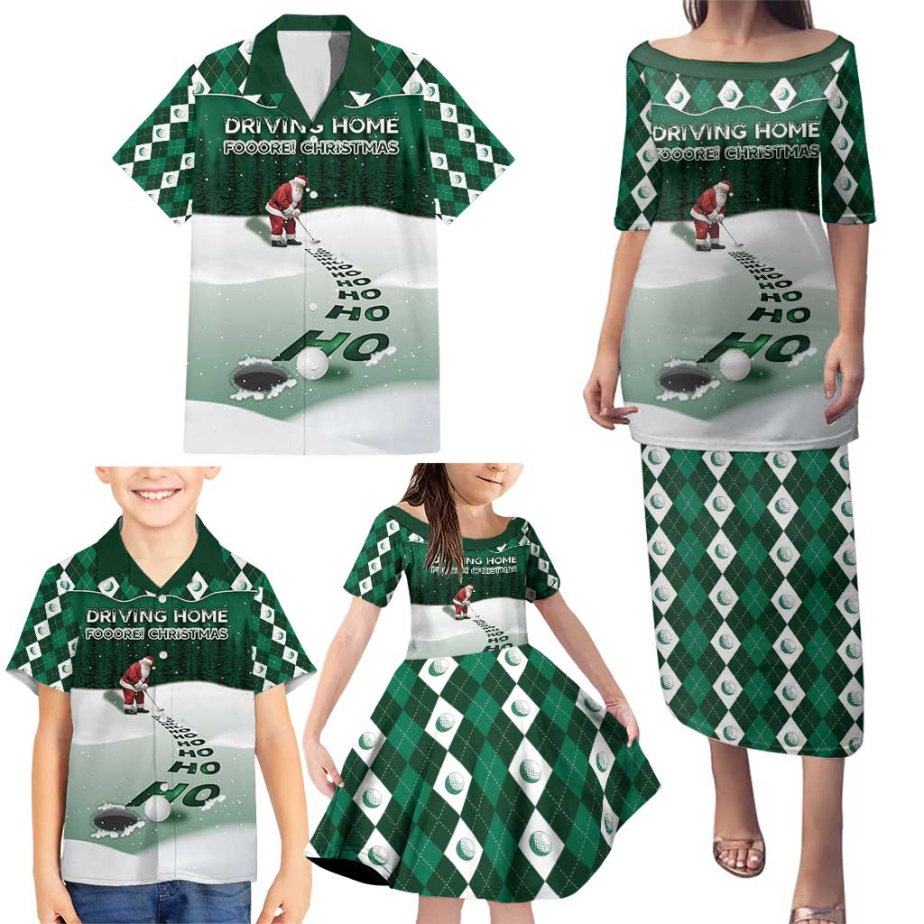 Golf Christmas Family Matching Puletasi and Hawaiian Shirt Driving Home Fooore Xmas - Wonder Print Shop