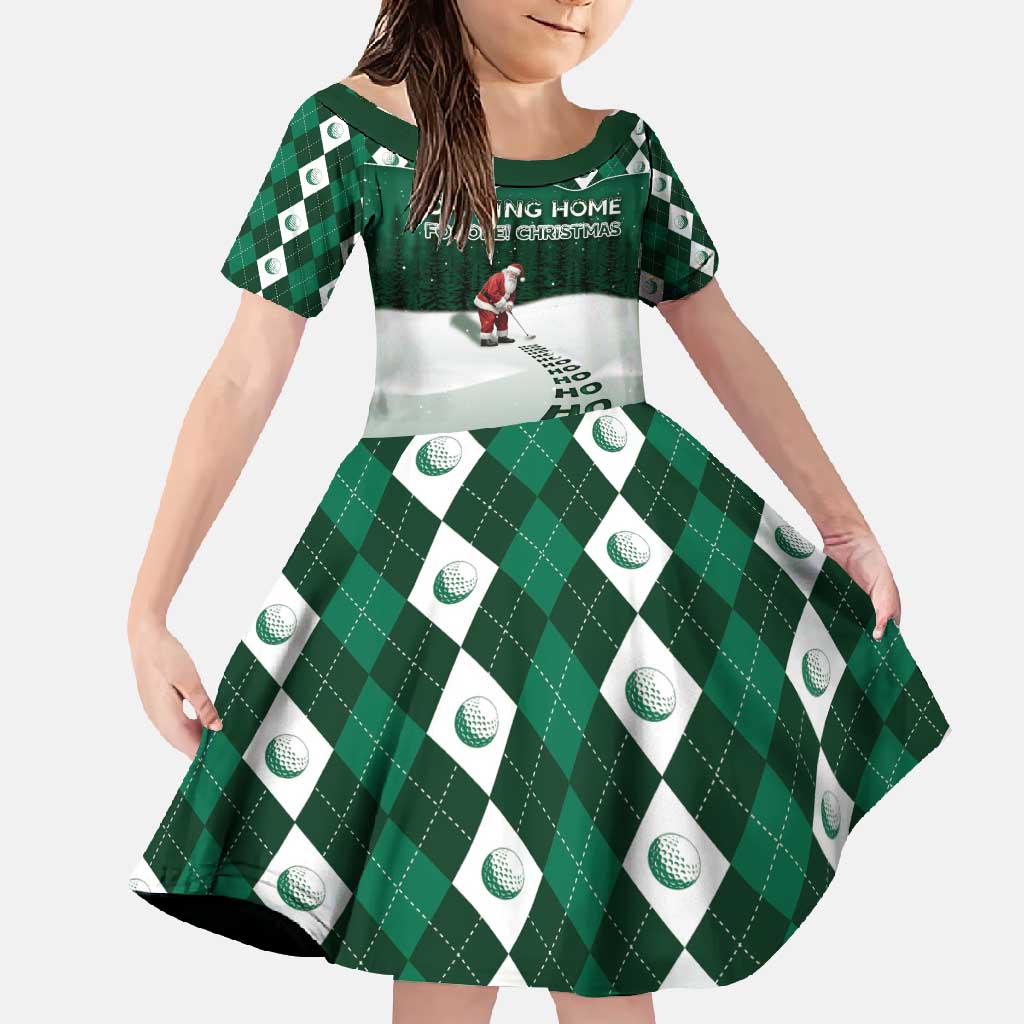 Golf Christmas Family Matching Short Sleeve Bodycon Dress and Hawaiian Shirt Driving Home Fooore Xmas - Wonder Print Shop