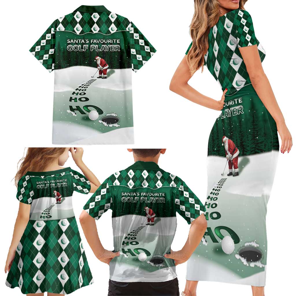 Golf Christmas Family Matching Short Sleeve Bodycon Dress and Hawaiian Shirt Driving Home Fooore Xmas - Wonder Print Shop