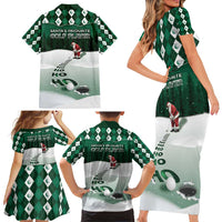 Golf Christmas Family Matching Short Sleeve Bodycon Dress and Hawaiian Shirt Driving Home Fooore Xmas - Wonder Print Shop