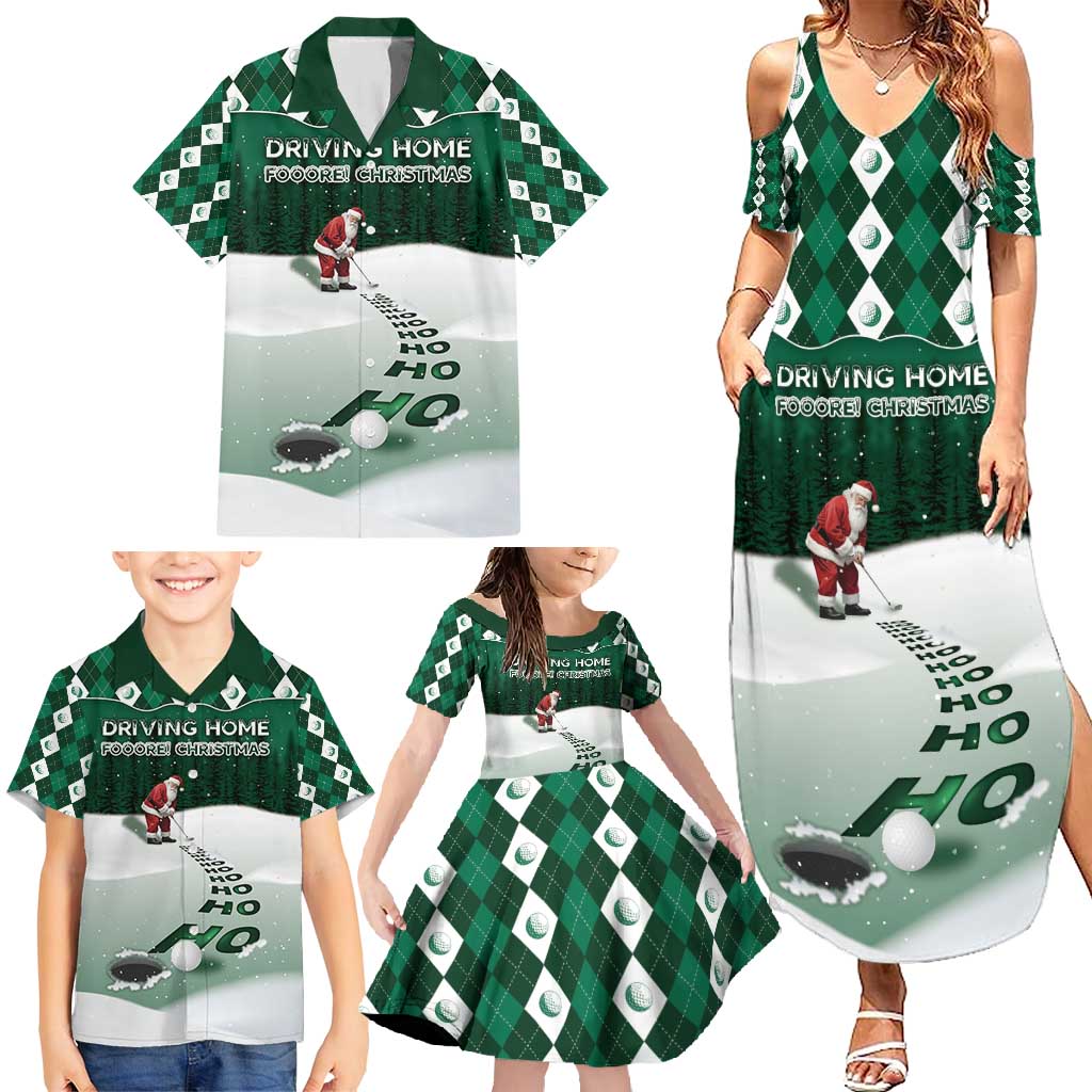 Golf Christmas Family Matching Summer Maxi Dress and Hawaiian Shirt Driving Home Fooore Xmas - Wonder Print Shop