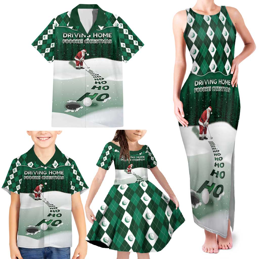 Golf Christmas Family Matching Tank Maxi Dress and Hawaiian Shirt Driving Home Fooore Xmas - Wonder Print Shop