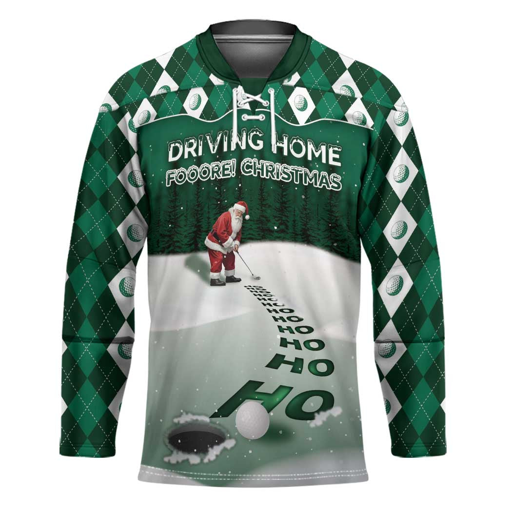 Golf Christmas Hockey Jersey Driving Home Fooore Xmas - Wonder Print Shop