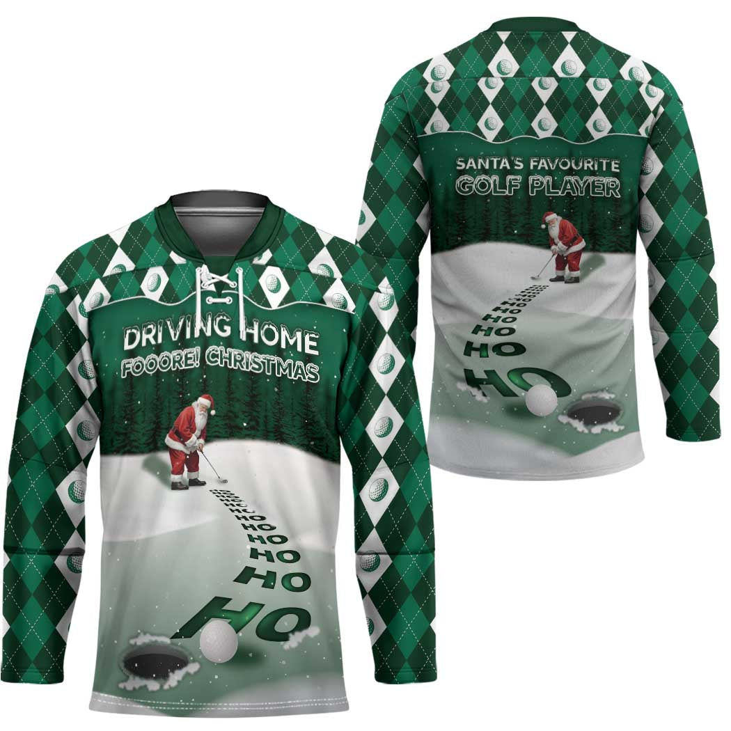 Golf Christmas Hockey Jersey Driving Home Fooore Xmas - Wonder Print Shop