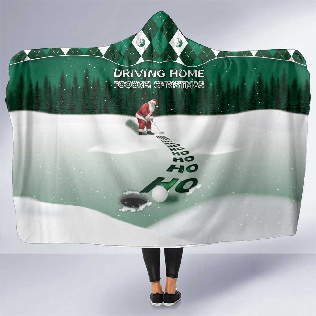 Golf Christmas Hooded Blanket Driving Home Fooore Xmas - Wonder Print Shop