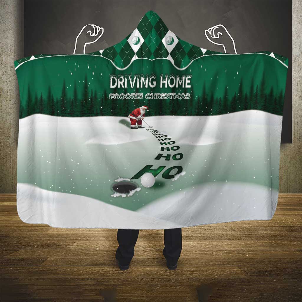 Golf Christmas Hooded Blanket Driving Home Fooore Xmas - Wonder Print Shop
