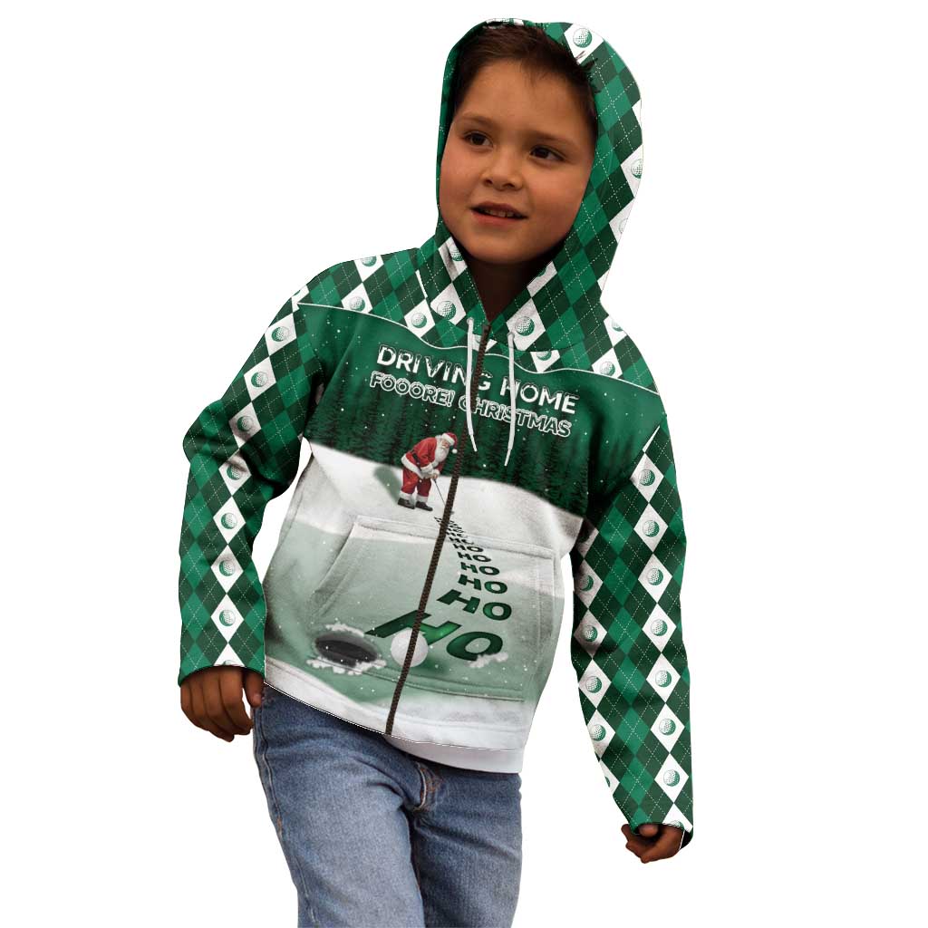 Golf Christmas Kid Hoodie Driving Home Fooore Xmas - Wonder Print Shop
