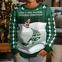 Golf Christmas Kid Ugly Christmas Sweater Driving Home Fooore Xmas - Wonder Print Shop