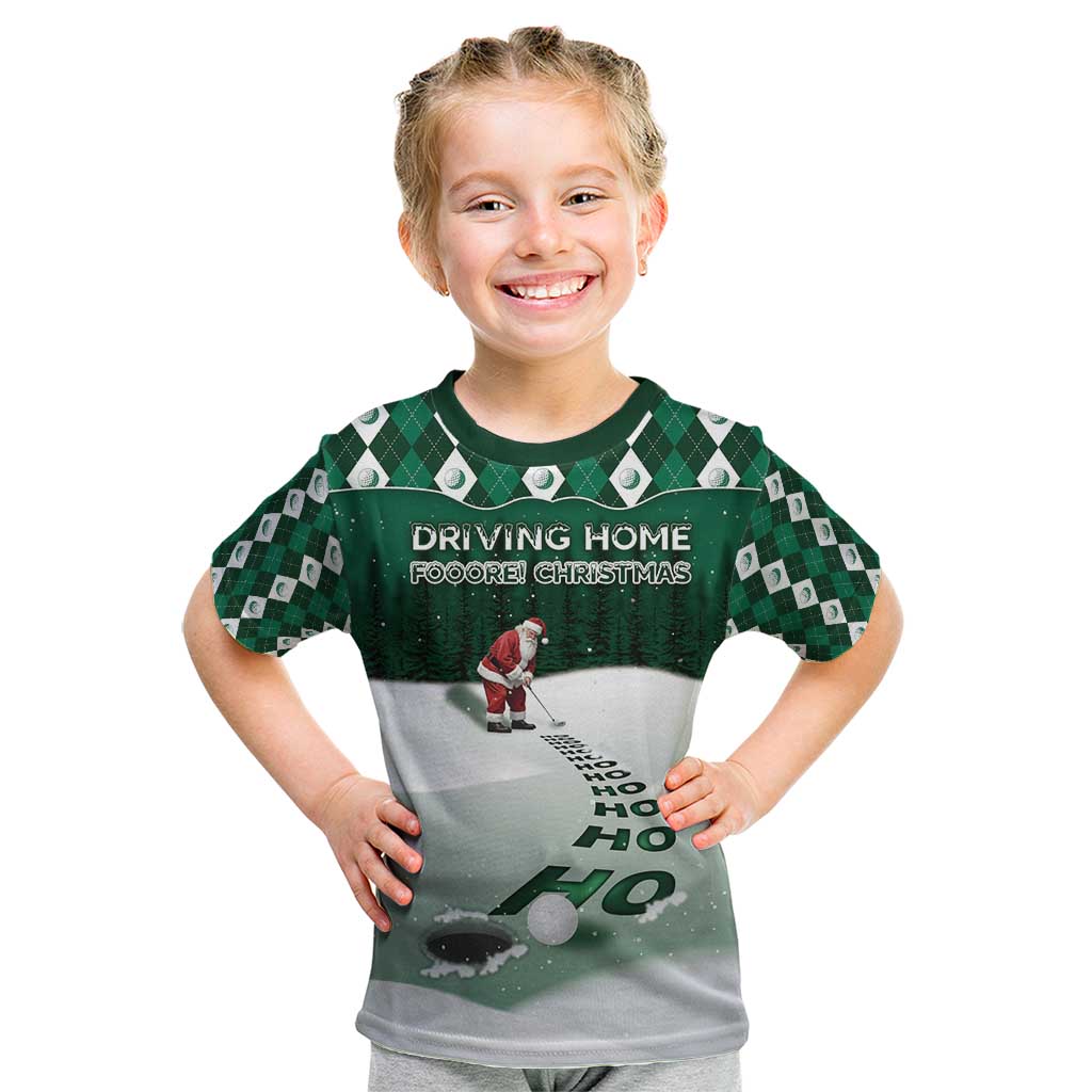 Golf Christmas Kid T Shirt Driving Home Fooore Xmas - Wonder Print Shop