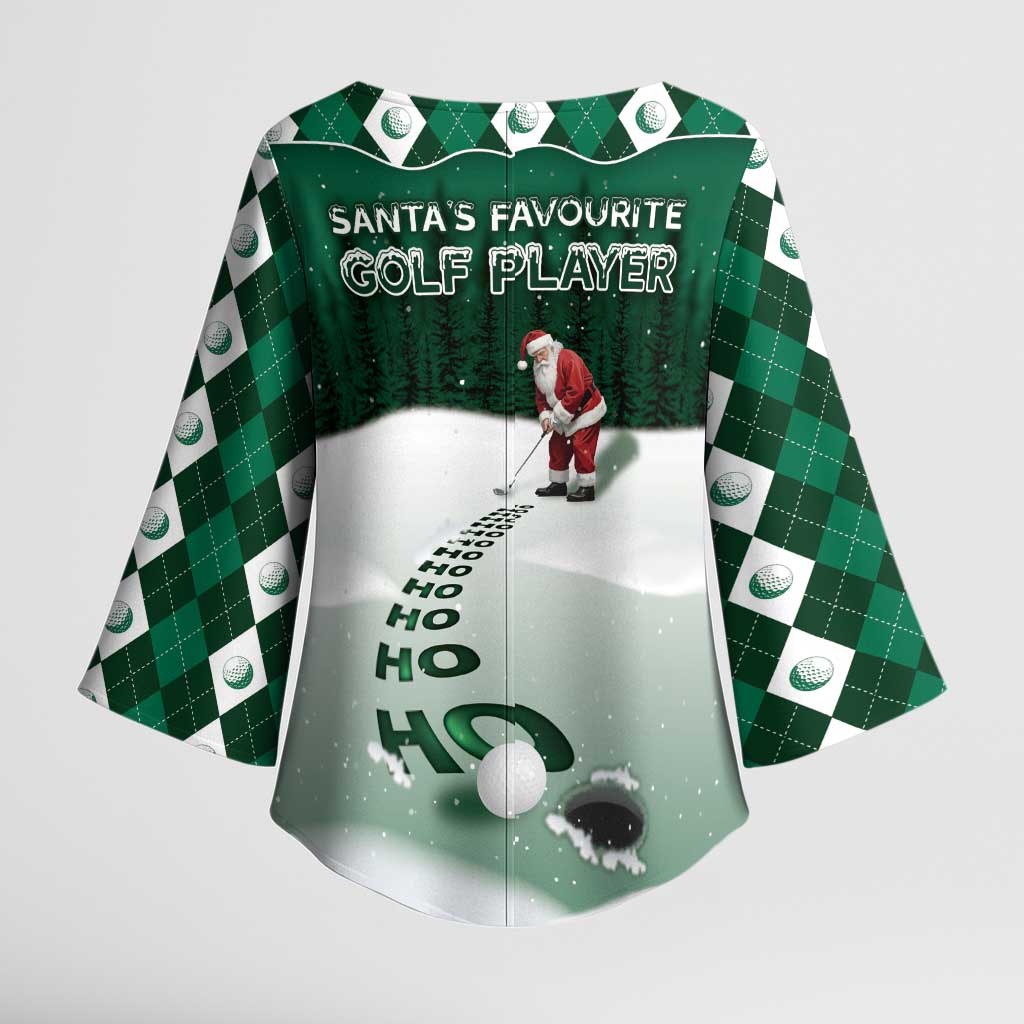 Golf Christmas Kimono Sleeve Blouse Driving Home Fooore Xmas - Wonder Print Shop