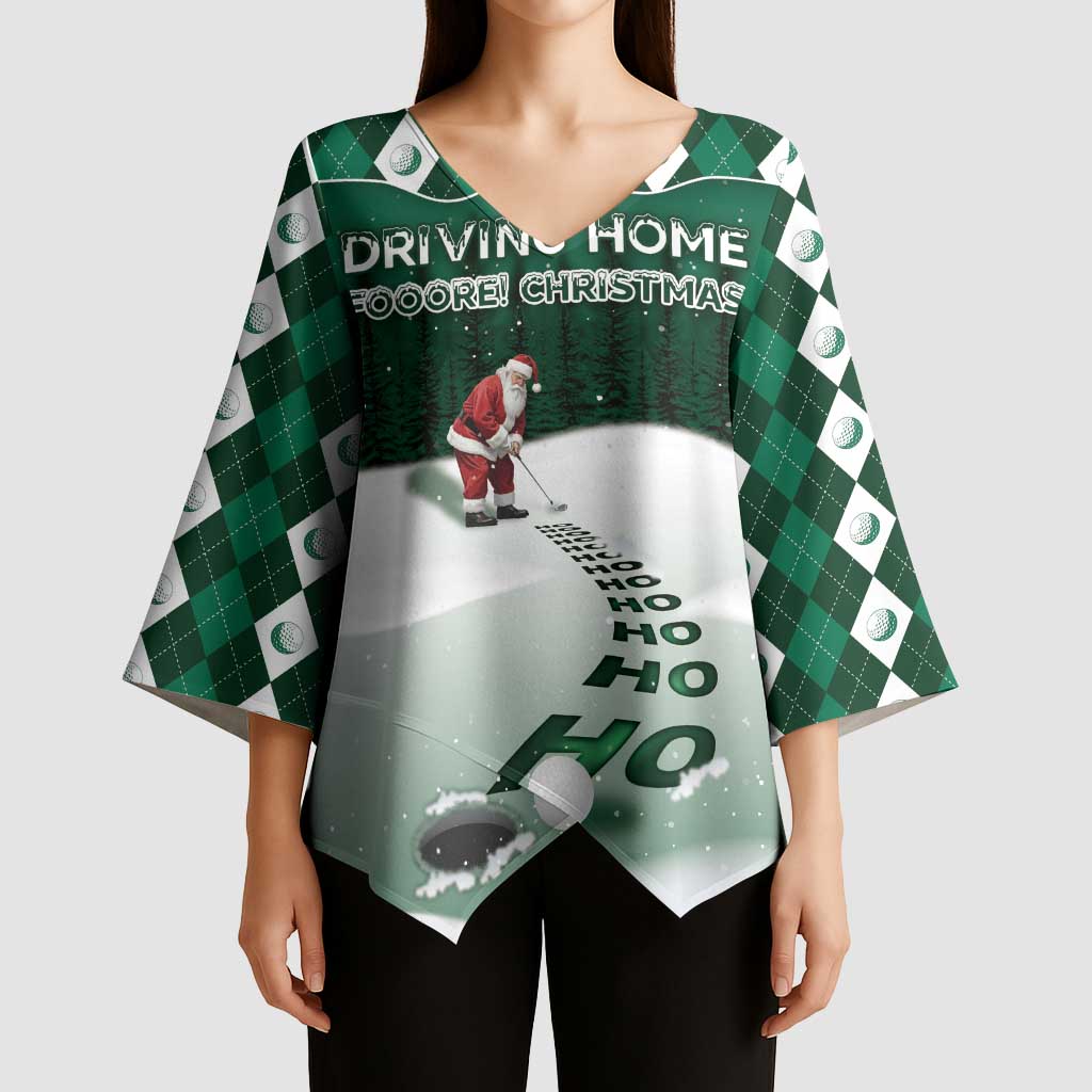 Golf Christmas Kimono Sleeve Blouse Driving Home Fooore Xmas - Wonder Print Shop