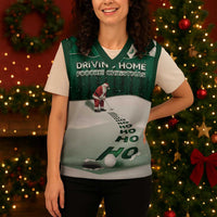 Golf Christmas Knitted V-Neck Vest Driving Home Fooore Xmas - Wonder Print Shop