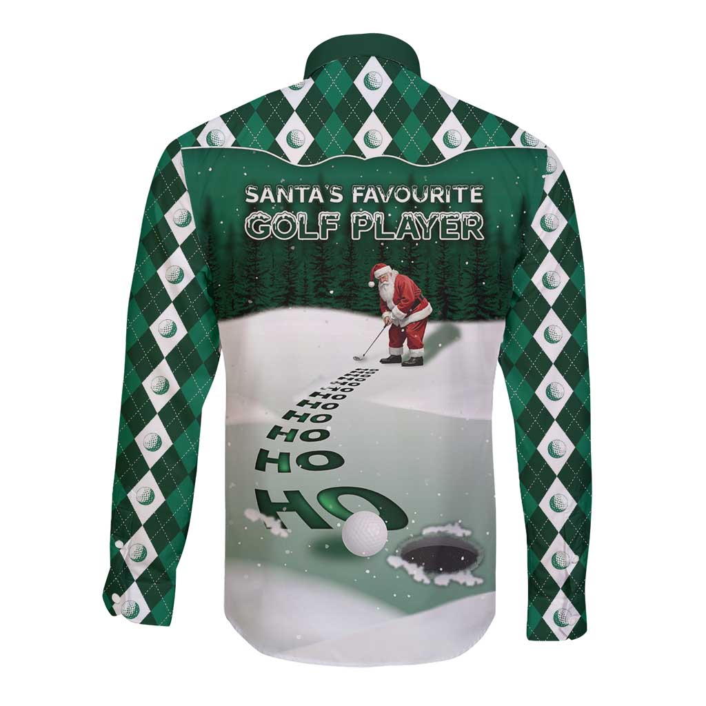 Golf Christmas Long Sleeve Button Shirt Driving Home Fooore Xmas - Wonder Print Shop