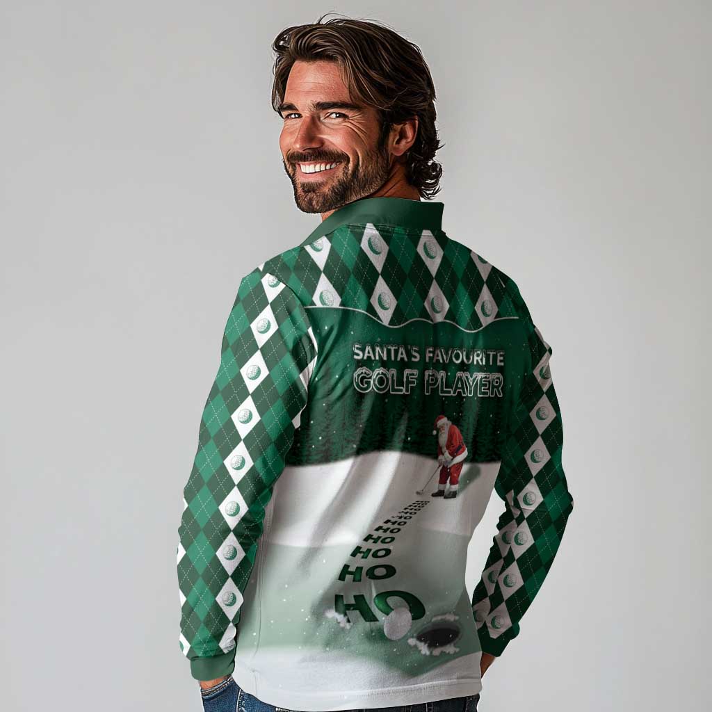 Golf Christmas Long Sleeve Polo Shirt Driving Home Fooore Xmas - Wonder Print Shop