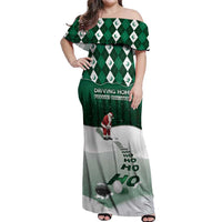Golf Christmas Off Shoulder Maxi Dress Driving Home Fooore Xmas - Wonder Print Shop