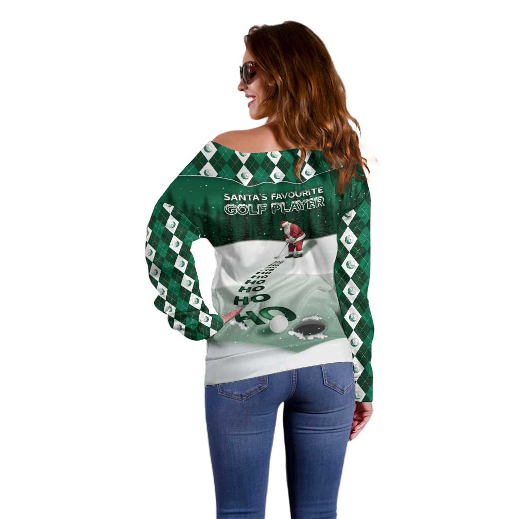 Golf Christmas Off Shoulder Sweater Driving Home Fooore Xmas - Wonder Print Shop