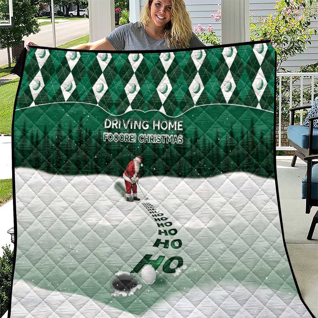 Golf Christmas Quilt Driving Home Fooore Xmas - Wonder Print Shop