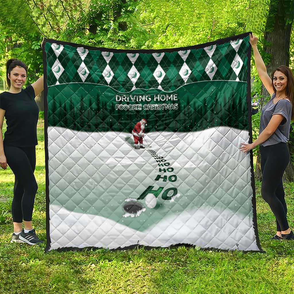 Golf Christmas Quilt Driving Home Fooore Xmas - Wonder Print Shop