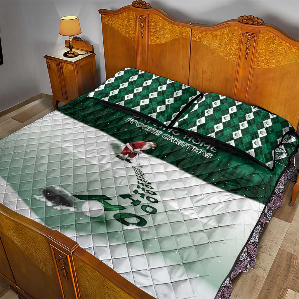 Golf Christmas Quilt Bed Set Driving Home Fooore Xmas - Wonder Print Shop