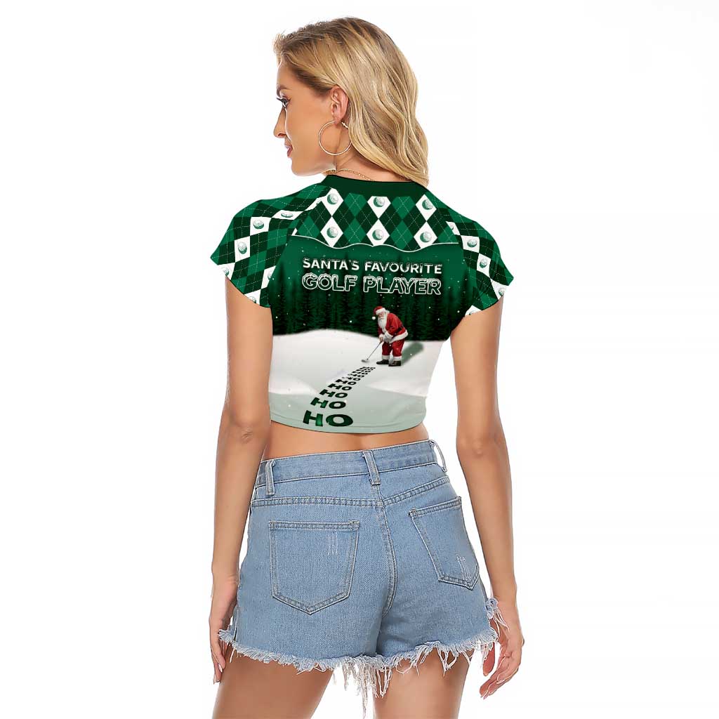 Golf Christmas Raglan Cropped T Shirt Driving Home Fooore Xmas - Wonder Print Shop