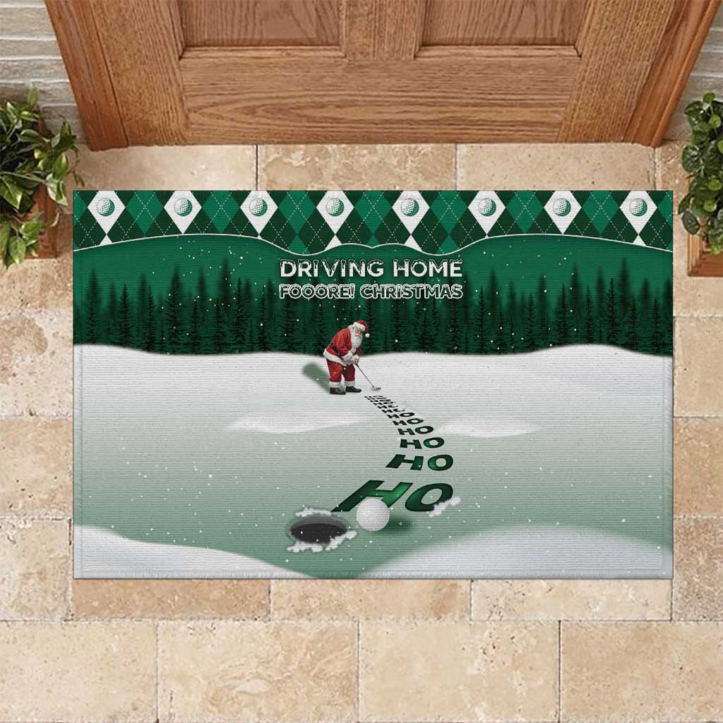Golf Christmas Rubber Doormat Driving Home Fooore Xmas - Wonder Print Shop