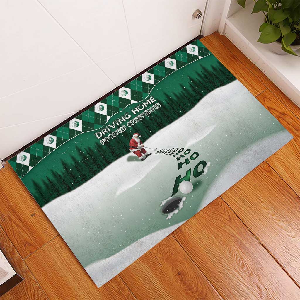 Golf Christmas Rubber Doormat Driving Home Fooore Xmas - Wonder Print Shop