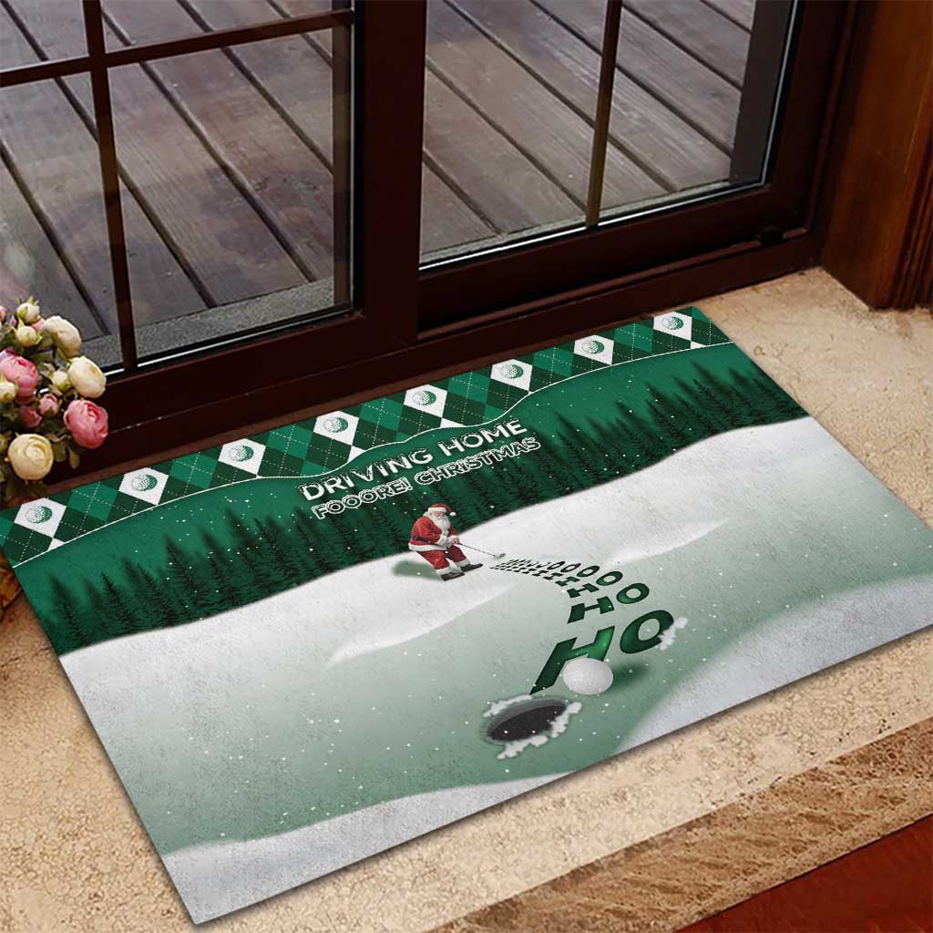 Golf Christmas Rubber Doormat Driving Home Fooore Xmas - Wonder Print Shop